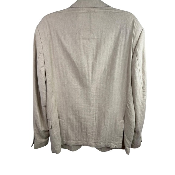 Piombo Blazer Mens 54 IT Beige Cotton Linen Two Button Sport‎ Coat Lightweight - Picture 7 of 9